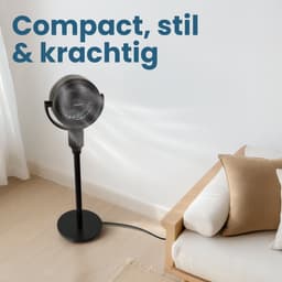Auronic Statiefventilator - Staande Ventilator - Luchtkoeler - Vloer en tafelventilator - Omni - 3 Snelheden - Stille Ventilator - Fan - Met Afstandsbediening - Zwart — thumbnail 2