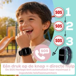 Traqio TRQ11 - GPS horloge kinderen - gps horloge kind - kinderhorloge bellen - veilig buiten spelen horloge kind - kinderhorloge met gps - kinderhorloge - Kinder smartwatch GPS - GPS horloge school - Blauw — thumbnail 5