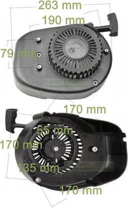 Terugslagstarter Grasmaaier - Trekstarter Motoronderdeel - Motor Starten - Directe Vervanging - 1 Stuk - Zwart — thumbnail 2