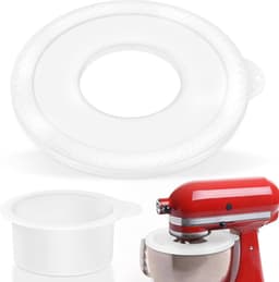 Mengkom Deksel - Spatbescherming Mixer - Schoon Bakken - Opvouwbaar Ontwerp - 4.5-5 Liter - Wit — thumbnail 1