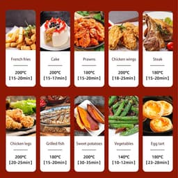 Luchtfriteuse Olievrij - Heteluchtoven Compact - Gezond Koken - 360 Graden Verwarmen - 30x30x35cm - Zwart — thumbnail 2