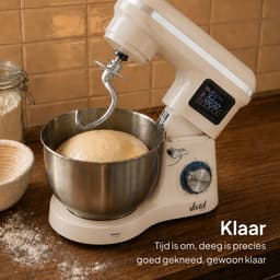 Vivid Green 2000W Keukenrobot - 6.2L - Display & Instelbare Timer - Mixer met Mengkom - Keukenmachine - Keukenmixer - Creme — thumbnail 4