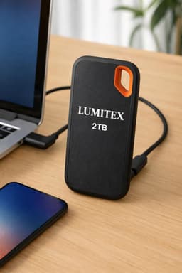 Externe Harde Schijf - Draagbare Opslag - Bestanden Opslaan - Lichtgewicht Ontwerp - 2 TB - Zwart — thumbnail 3