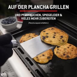 Gasbarbecue 3 Branders 123 x 67,5 x 117 cm – Buiten BBQ met Zijtafels, Warmhoudrek, Snap-Jet Ontsteking en Gietijzeren Grillrooster – Zwart/Zilver – HomebyNicole — thumbnail 1
