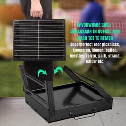 Florixa® Tafel Bbq Houtskool - Weber Bbq -Boretti Bbq - Houtskool - Zwart - 27cm x 35cm x 24cm — thumbnail 5