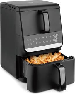 Dubbele Kamer Airfryer - Heteluchtfriteuse XL - Gezond Koken - Sync Finish Functie - 10 Liter Totaal - Zwart — thumbnail 1
