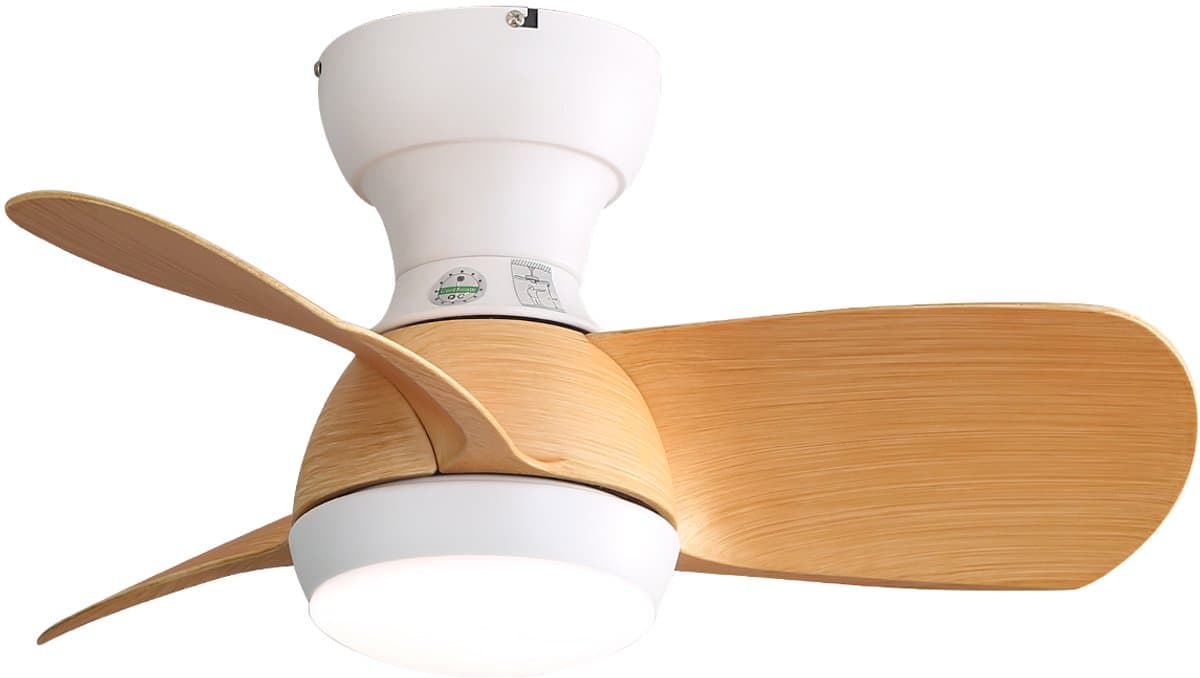 Plafondventilator Met Lamp - 3 ABS Bladen - Ø 23 inch - Dimbare lamp met 3 lichtstanden - Met Afstandsbediening - LED's Light - Wit — afbeelding 1