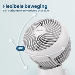 Auronic Tafelventilator - Kleine Ventilator - Met Afstandsbediening en Timer - Automatische Oscillatie 85° - 9 Meter Luchtstroom - Wit — thumbnail 4