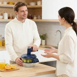Elektrische Schilmachine - Fruit Pruimer - Keuken Voorbereiding - Automatische Werking - 19.5 x 24 cm - Blauw — thumbnail 3