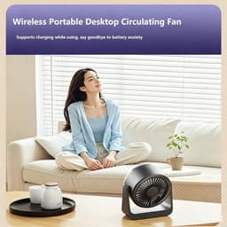 VHV-Mini-Bureauventilator - 2-in-1 Tafelventilator met Lamp - USB-Gevoede Luchtcirculator met Wandmontage - Stille Kleine Ventilator voor Thuis, Kantoor en Studentenkamer — thumbnail 4