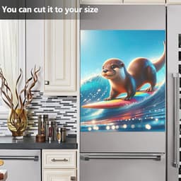 Vaatwasser Magneet - Keuken Decor - Keuken Opvrolijken - Krasbestendige Laag - 58 x 66 cm - Otter Surfen — thumbnail 3