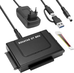Hard Drive Adapter 6Gbps USB 3.1 naar IDE/SATA voor 2.5/3.5 inch HDD met Voeding en SATA Kabel voor Windows 11/10/8/7/XP/Vista — thumbnail 1
