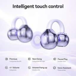 Clip-on oordopjes, draadloze Bluetooth 5.4, lichtgewicht open ontwerp, 6 uur batterijduur, waterdicht, geschikt voor brildragers en sporters. — thumbnail 2