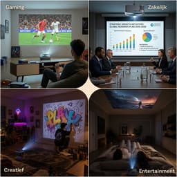 Beamer met WiFi & Bluetooth, 100 Inch Projectiescherm & Standaard van MMOBIEL – Native 1080P, 320 ANSI, 4K Ondersteuning, Automatische Keystone Correctie, 200 Inch – Voor HDMI, USB, iOS & Android — thumbnail 3