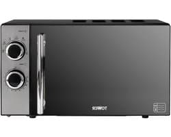 Magnetron met draaiknop - Oven snel - Maaltijden opwarmen - Spiegeldeur design - 20 liter inhoud - Zwart