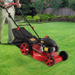 Benzine grasmaaier - Gazonmaaier motor - Gazon onderhouden - 8 Hoogte standen - 51 cm maaibreedte - Rood — thumbnail 3