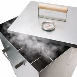 Eurocatch Telescopische Rookoven Vierkant 101 cm - Verzinkt Metalen Rookkast - Smoker voor Buiten met Thermometer en 10 Rookhaken - Extra Rookmot & Gasbrander voor eenvoudig aansteken — thumbnail 3