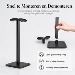 Koptelefoon Standaard - Universele Houder - Demonteerbaar - zwart — thumbnail 4