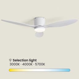 Fantiluxe - Nils - Plafondventilator met verlichting - Wit - Ø132cm - Afstandsbediening - Met lamp - Plafond ventilator - Slaapkamer — thumbnail 2