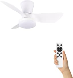 Fantiluxe - Annika - Plafondventilator met verlichting - Wit - Ø76cm - Afstandsbediening - Met lamp - Plafond ventilator - Slaapkamer — thumbnail 1
