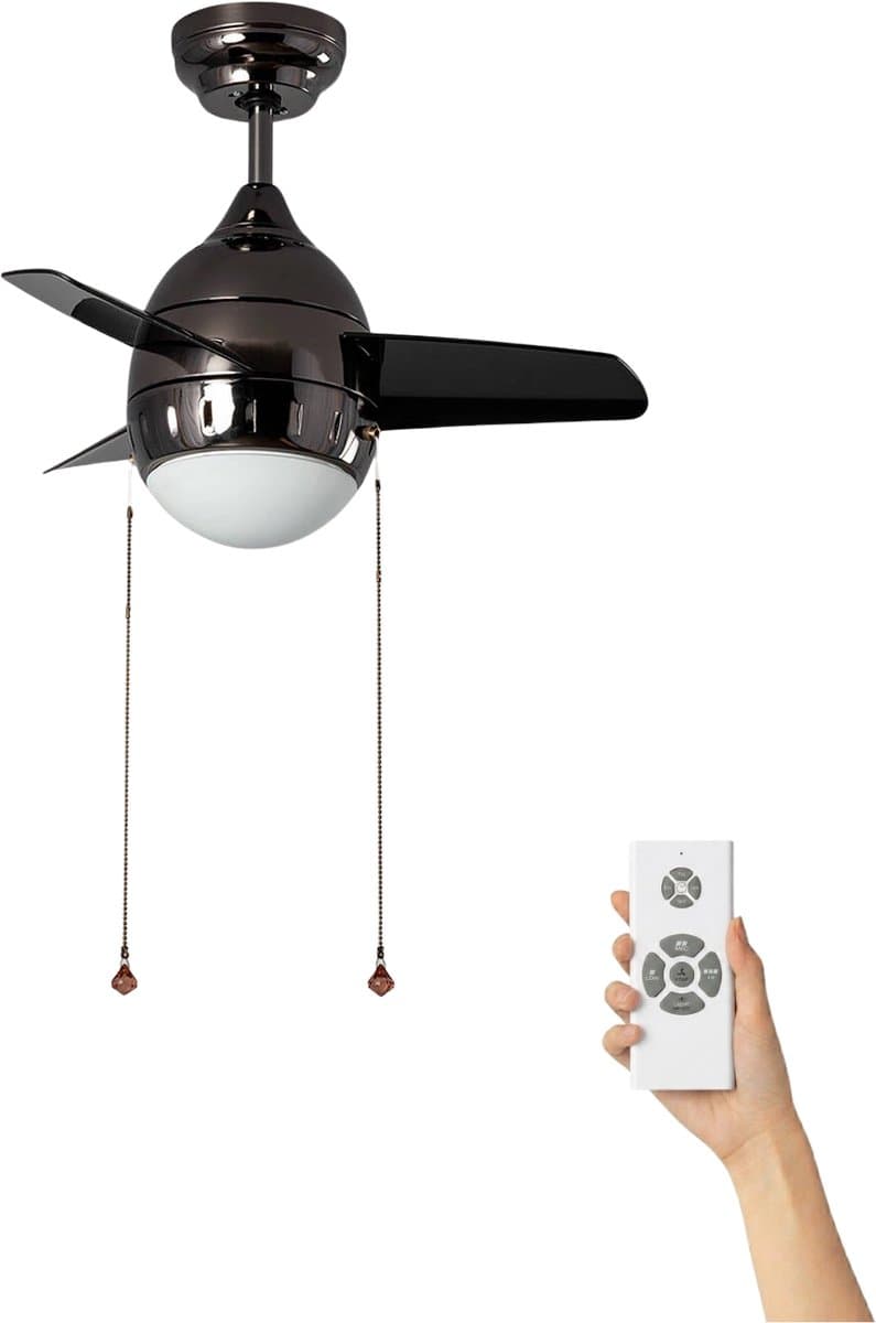 Fantiluxe - Isak - Plafondventilator met verlichting - Zwart - Ø66cm - Afstandsbediening - Met lamp - Plafond ventilator - Slaapkamer — afbeelding 1