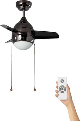 Fantiluxe - Isak - Plafondventilator met verlichting - Zwart - Ø66cm - Afstandsbediening - Met lamp - Plafond ventilator - Slaapkamer — thumbnail 1