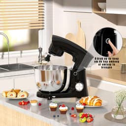 QUOVO® Mixer met mengkom - Mixer - Mixer met mengkom keukenmachine - Zwart - ‎14cm x 30cm x 36 cm ; 3.18 kg — thumbnail 3