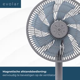 Evolar Smart Ventilator Staand - 30W - Incl. Accu - Statiefventilator - Ambient Light - WiFi - App & Afstandsbediening - EVO-SF30GW — thumbnail 5