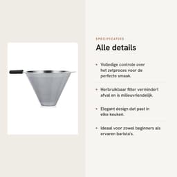 Dailygoods- Koffiezetapparaat Compact - Glazen Koffiepot - Roestvrijstalen Filter - Hittebestendig Borosilicaatglas - Duurzaam en Gebruiksvriendelijk — thumbnail 2