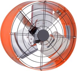 Gevelventilator - 15 inch zolderafzuigventilator in fel oranje met regelbare thermostaat en buitenrooster. 1650 CFM huisventilator om tot 2360 vierkante voet te koelen. — thumbnail 1