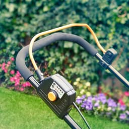 Accugrasmaaier - Elektrische Grasmaaiers - Gazontrimmer - Grastrimmer - met Mulchmaat 40L - Snijbreedte 37cm - Maaibreedte 300m² - Maaihoogte op 6 Niveaus - 2 x 4000 mAh Lithium-ion Accu - Oplader - 24V - Zwart&Oranje — thumbnail 5