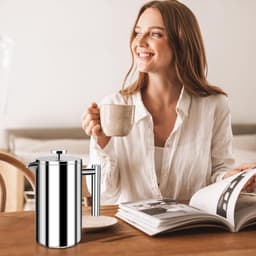 Stainless Steel Coffee Maker, 350 ml, High Quality French Press, Double Wall Insulated System with Two Layer Construction, Large Capacity, Ideal for Giving As a Gift to-2025 Nieuw — thumbnail 2
