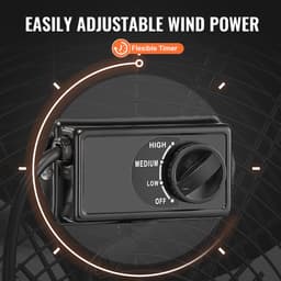 Trommelventilator, 30 inch Industriële Winkelventilator met Hoge Snelheid, zware Commerciële Ventilator met 3 Snelheden, 13000 CFM, 360° Verstelbaar, Kantelbaar, kelder — thumbnail 5