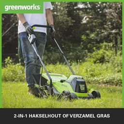 Draadloze Accu Grasmaaier voor Kleine Gazons tot 140 m² | 33 cm Maaibreedte met 30L Zak | 24V Batterij en Oplader — thumbnail 3