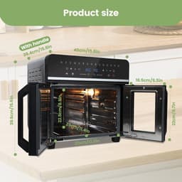Airfryer XXL- Hete lucht friteuse - Bakken - Grillen - 2 Zones - Meerdere Compartimenten - Met receptenboek - 2200 W met LED-touchscreen- 23 Liter — thumbnail 5