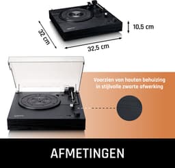Lenco Platenspeler met Bluetooth - Twee ingebouwde Speakers en AT3600L Cartridge - LS-15BK - Zwart — thumbnail 2