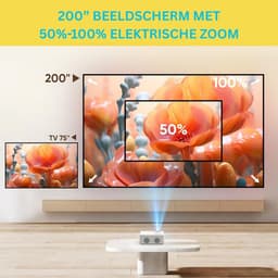 JMZR® Mini Beamer - Projector met Wifi - Bluetooth - Wit — thumbnail 2