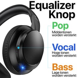 Phreeze MH3 - Hoofdtelefoon Draadloos - Bluetooth Koptelefoon - Over Ear Koptelefoon - Met Microfoon - Opvouwbaar - Equalizer - Zwart — thumbnail 3