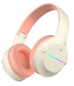 KINSI Draadloze Gaming Headset met RGB-Verlichting - koptelefoon meisje - Bluetooth Hoofdtelefoon voor Gamen & Sport,roze — thumbnail 1