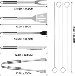Famanu Gebruiksvoorwerp Set Rvs Professionele Grill Accessoires Tool Met Tas Gemakkelijk Te Dragen (9) — thumbnail 3