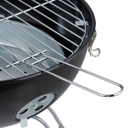 Houtskoolbarbecue draagbaar - Ø 34 cm - met deksel en tang - staal — thumbnail 5