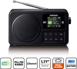 Lenco PDR-033BK - Draagbare DAB+ radio met Bluetooth - Oplaadbare Batterij - FM - Noodradio - 10 uur Accu - Zwart — thumbnail 4
