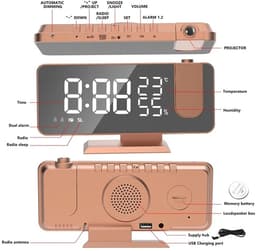 Klokradio Met Wekker - Digitale Wekker - Wekkerradio - Bruin — thumbnail 2