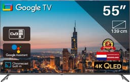 Google Smart TV | TeeView QLED TV 55 inch | 4K Ultra HD | Frameless Design | in Eindhoven geassembleerd | TV55QQG-EU — thumbnail 1