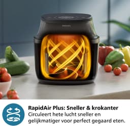 Philips 3000 Series Airfryer - NA321/00 - Kijkvenster - RapidAir Plus - 4.2L - Tot 4 Personen - Zwart — thumbnail 4