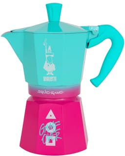 Italiaanse Koffiepot Bialetti Blauw Roze Aluminium Thermoplast 6 Kopjes — thumbnail 4