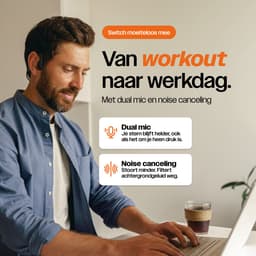 REBØNE Urban Bone Conduction Headphone - Sport Oortjes Draadloos - Hardloop Hoofdtelefoon - Draadloze Bluetooth Koptelefoon - Sportoordopjes - Draadloos - Open Ear - Wireless - IPX6 Waterdicht / Zwart — thumbnail 3