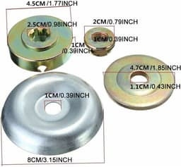4 stuks vervangende metalen tandwielkast moer bevestigingsset voor bosmaaier, strimmer, grasmaaier, bosmaaier — thumbnail 2