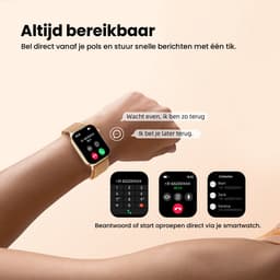 Maoo ProWatch AMOLED Smartwatch Dames en Heren - Milanese Bandje en 3 Siliconen Bandjes - Stappenteller - Hartslagmeter- Bloeddrukmeter - Slaapmonitor - Multisport - Geschikt voor Android en iOS - Rosé Goud — thumbnail 5