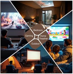 Studio Lyma Beamer - Projector - 1080P - 650ANSI - 4K beeld - Draagbaar - Thuisbioscoop - WiFi6 +5G - Android 11 - BT5.2 & Hl-Fl stereo speaker — thumbnail 4